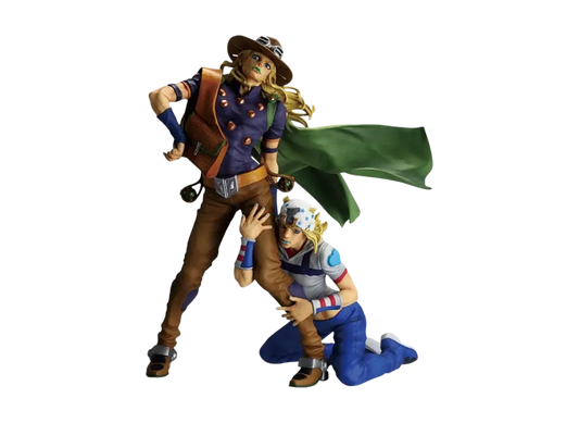 BANDAI Ichiban Kuji JoJo's Bizarre Adventure The Gathering of STARS – Last One Prize Johnny Joestar & Gyro Zeppeli MASTERLISE PLUS