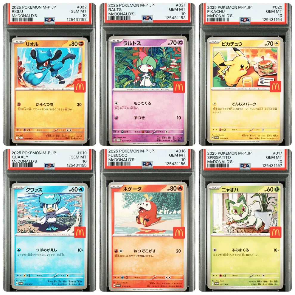 Pokémon McDonald’s 2025 – Set Completo 6 Cartas PSA 10 Sequencial