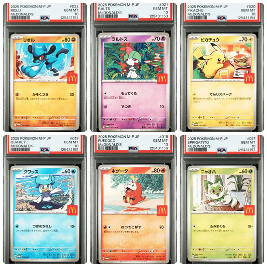 Pokémon McDonald’s 2025 – Set Completo 6 Cartas PSA 10 Sequencial