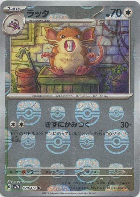 Master Ball Raticate U Mirror SV2a 020/165